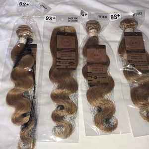 BLONDE VIRGIN BRAZILIAN HAIR 20” ,18”, 16” + top